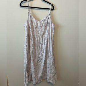 Summer stripped white and light blue cotton dress